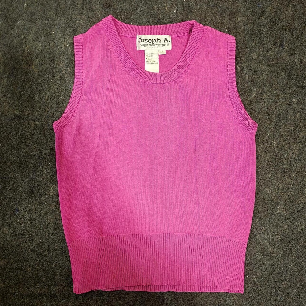 Joseph A. Womens Magenta Pink Knit Sweater Vest Sleeveless Crew Neck Small